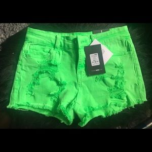 Neon green shorts